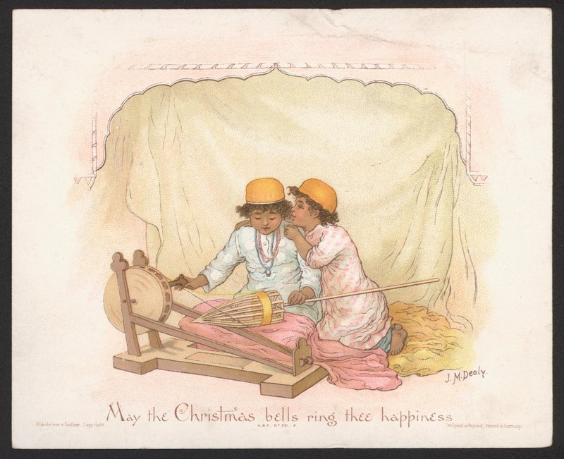 Weihnachtskarte (Chromolithografie) von Jane M. Dealy