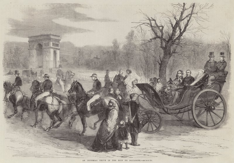 Eine kaiserliche Fahrt im Bois de Boulogne von Jean Adolphe Beauce