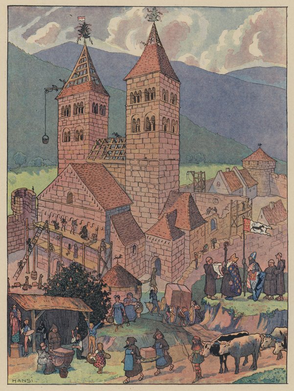 Bau der Abtei Murbach bei Guebwiller, Elsass von Jean Jacques Waltz