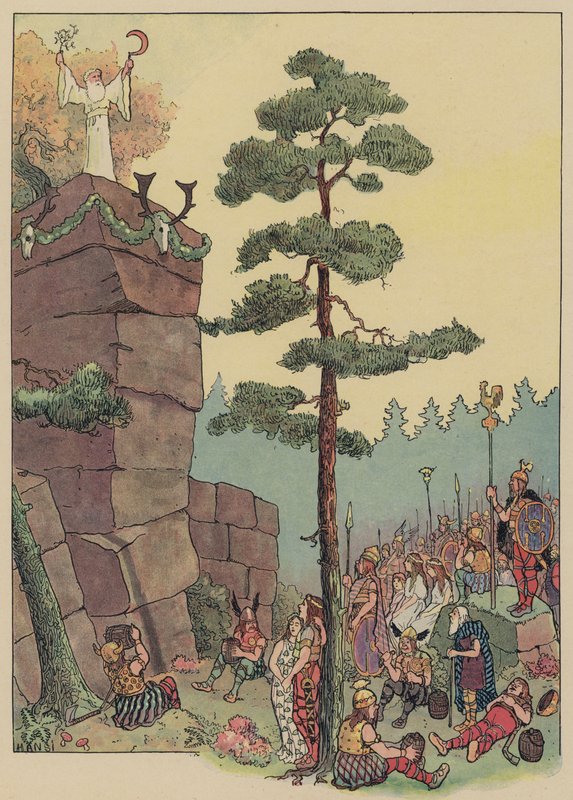 Druiden feiern ein Fest am Maennelstein, Elsass von Jean Jacques Waltz