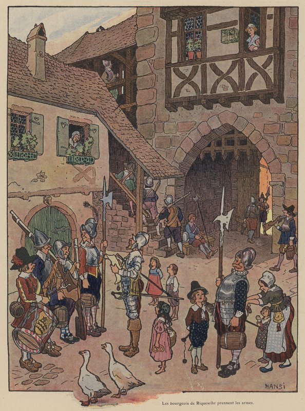 Die Bürger von Riquewihr werden zu den Waffen gerufen von Jean Jacques Waltz
