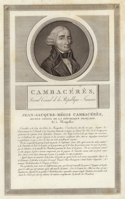 Porträt von Jean Jacques Regis de Cambaceres von Jean Duplessi Bertaux