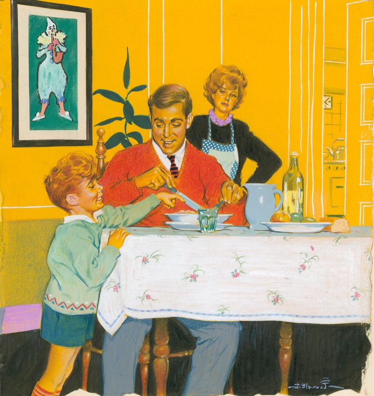 Papa beim Abendessen von Jesus Blasco