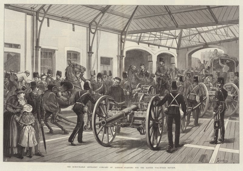 Die Honourable Artillery Company of London startet zur Oster-Freiwilligen-Überprüfung von Johann Nepomuk Schonberg