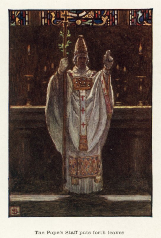Der Stab des Papstes treibt Blätter von John Byam Liston Shaw