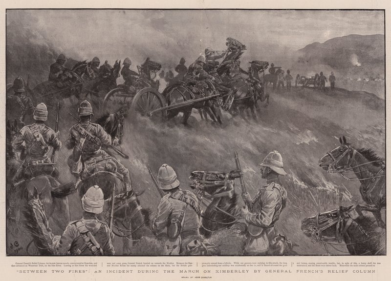 Zwischen zwei Feuern, ein Vorfall während des Marsches auf Kimberley durch die Entsatzkolonne von General French von John Charlton