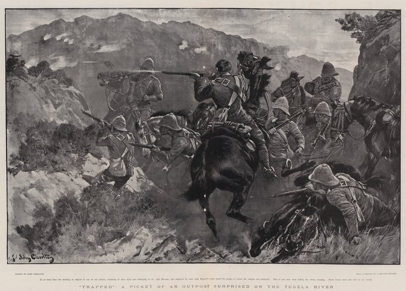 Gefangen, ein Vorposten am Tugela-Fluss überrascht von John Charlton