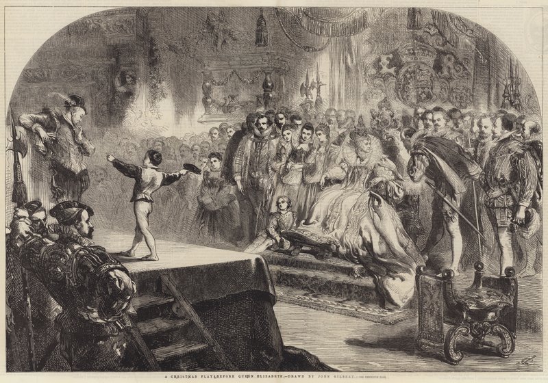 Ein Weihnachtsspiel vor Königin Elisabeth von John Gilbert