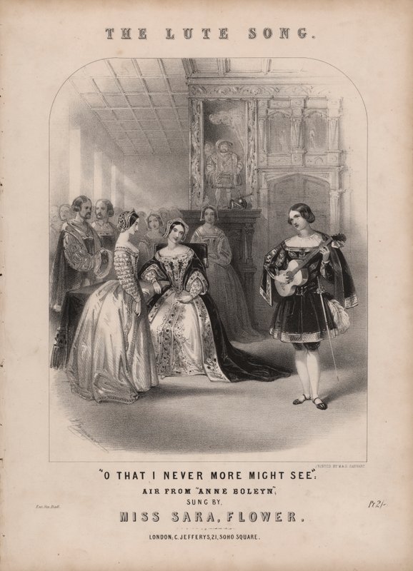 Das Lautenlied aus Anna Bolena von Donizetti (Farblithographie) von John (after) Brandard
