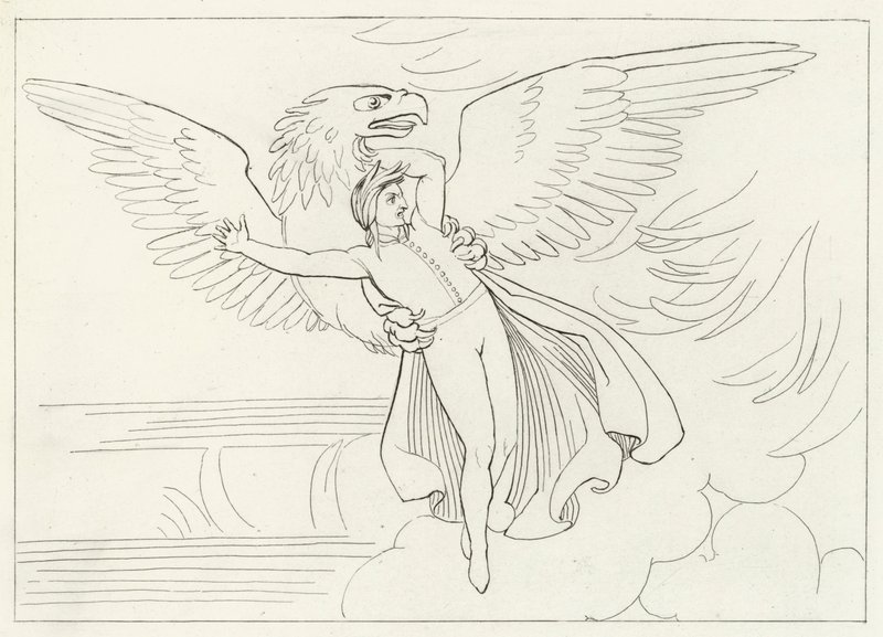 Dantes Traum, Fegefeuer, Gesang 9 (Gravur) von John (after) Flaxman
