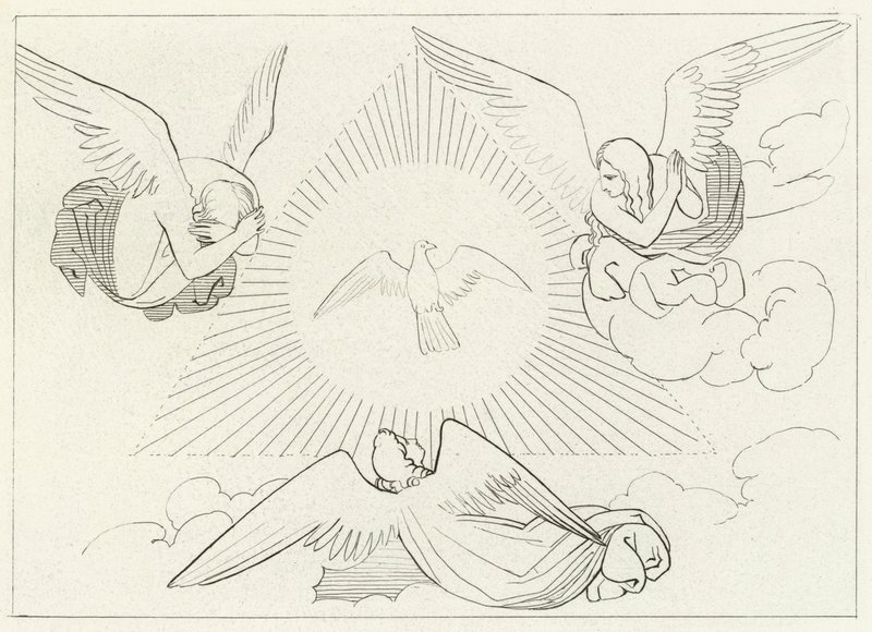 Die Anbetung der Dreifaltigkeit, Paradies, Gesang 13 (Stich) von John (after) Flaxman