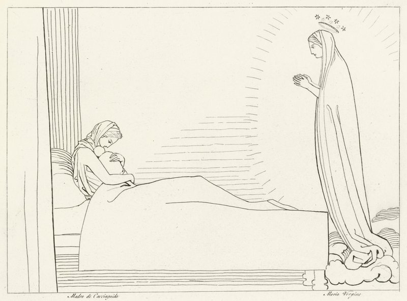 Die Geburt von Cacciaguida, Paradies, Gesang 15 (Gravur) von John (after) Flaxman