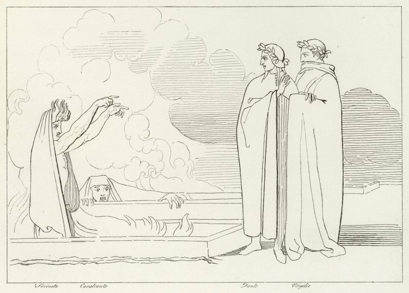 Die feurigen Gräber, Inferno, Gesang 10 von John (after) Flaxman
