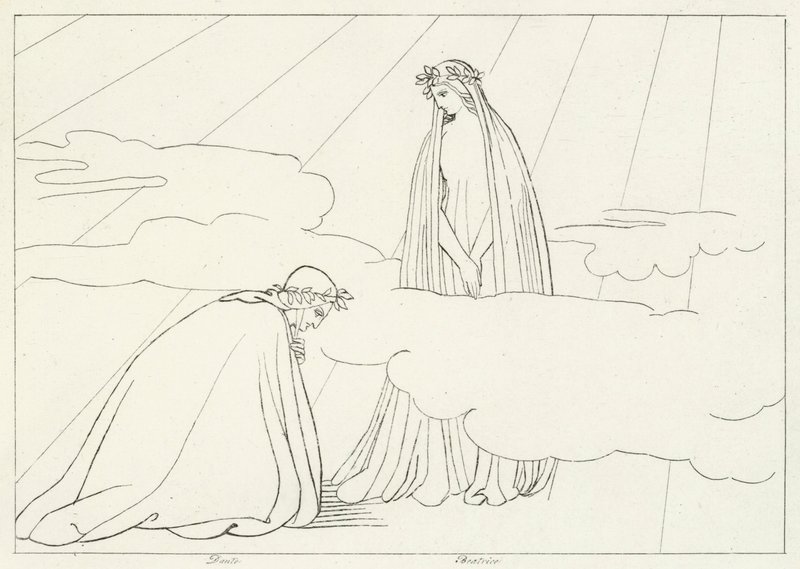 Die Mondkugel, Paradies, Gesang 2 (Gravur) von John (after) Flaxman