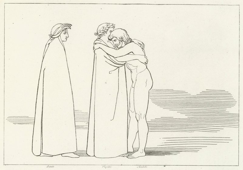 Das Treffen mit Sordello, Fegefeuer, Gesang 6 (Gravur) von John (after) Flaxman