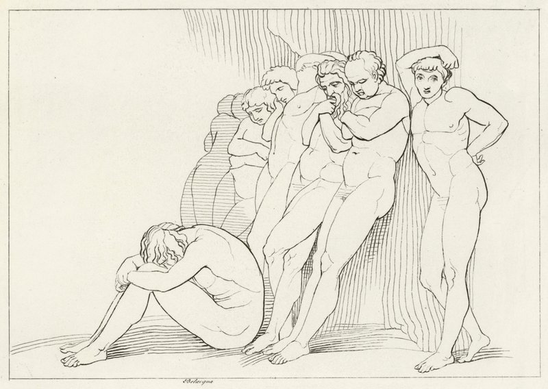 Die Nachlässigen, Fegefeuer, Gesang 4 von John (after) Flaxman