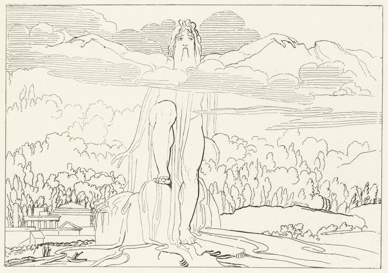 Die Statue aus vier Metallen, Inferno, Gesang 14 (Gravur) von John (after) Flaxman