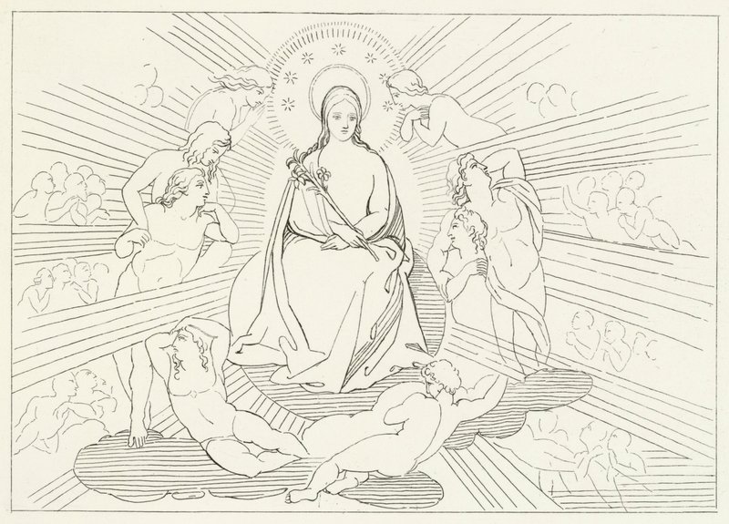 Die Jungfrau Maria, Paradies, Gesang 31 (Stich) von John (after) Flaxman