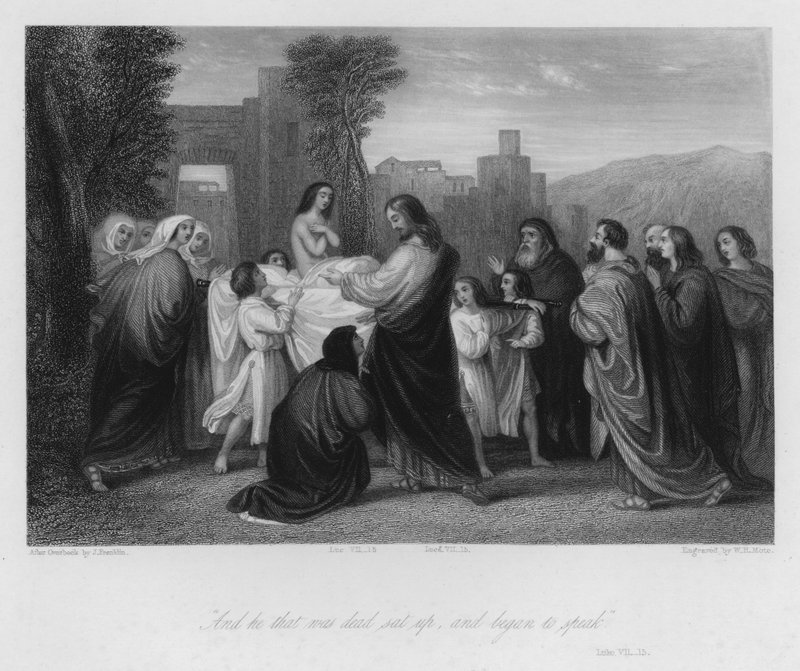 Christus erweckt den Sohn der Witwe zum Leben, Lukas VII von John (after) Gilbert