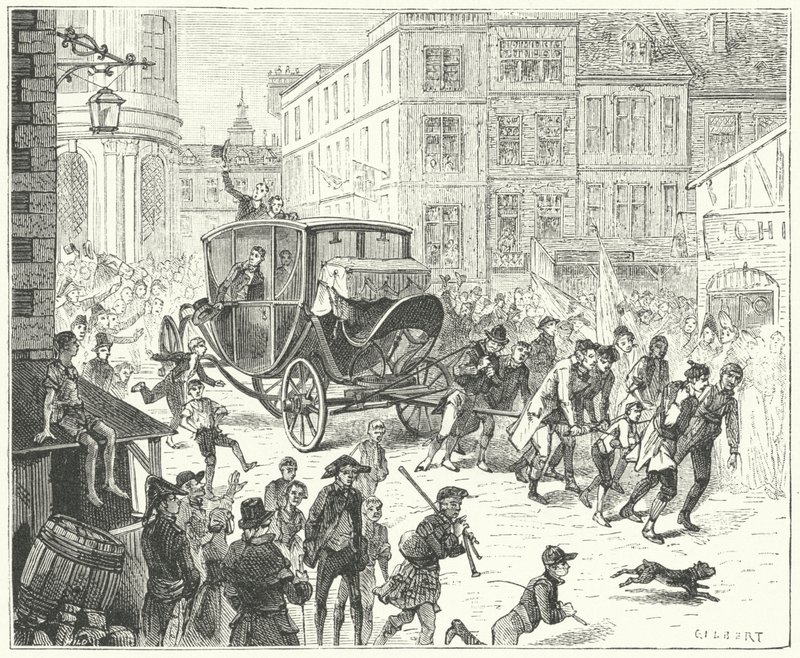 Französischer Diplomat Jacques Lauriston in London, um die Ratifizierung des Friedens von Amiens zu überbringen von John (after) Gilbert