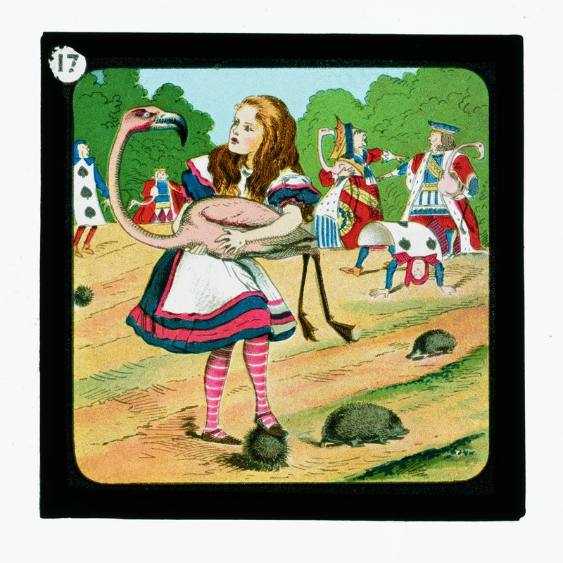 Alice im Wunderland, farbige Laternenbilder von John (after) Tenniel