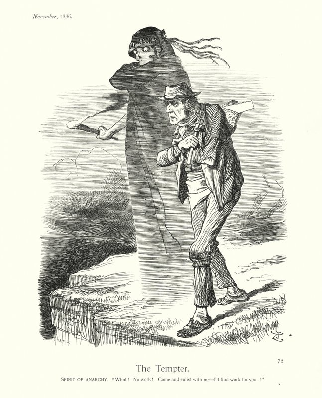 Sir John Tenniel Karikatur: Der Versucher von John (after) Tenniel