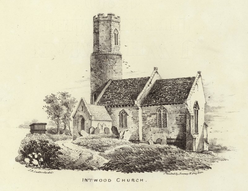 Allerheiligenkirche im Dorf Intwood von John Berney Ladbrooke