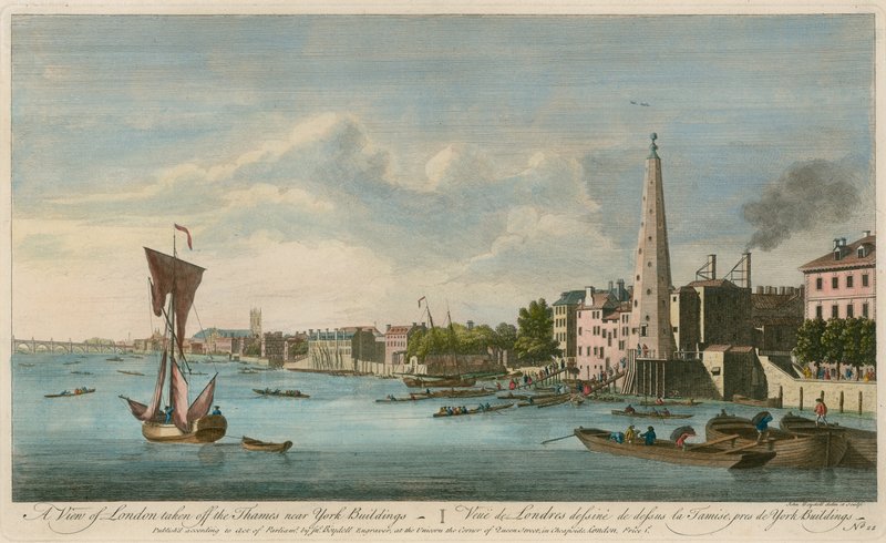 Ansicht von London von der Themse bei den York Buildings von John Boydell