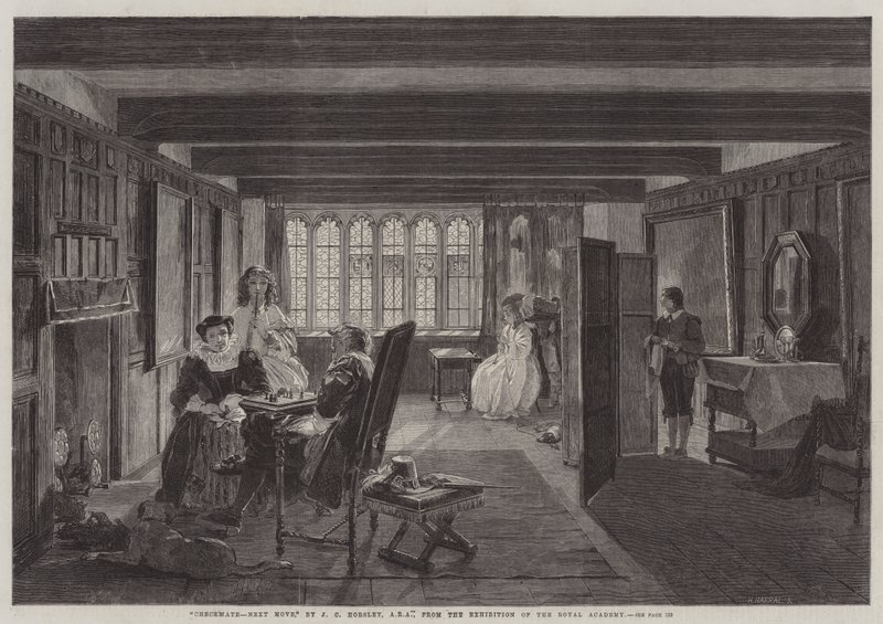 Schachmatt, nächster Zug, aus der Ausstellung der Royal Academy von John Callcott Horsley