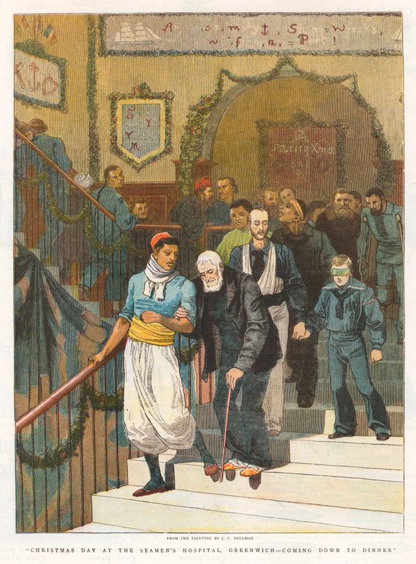 Weihnachtstag im Seemannskrankenhaus, Greenwich von John Charles Dollman