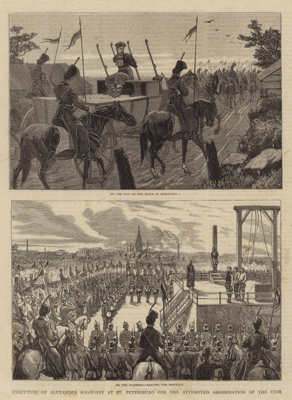 Hinrichtung von Alexander Solovieff in St. Petersburg wegen des versuchten Attentats auf den Zaren von John Charles Dollman