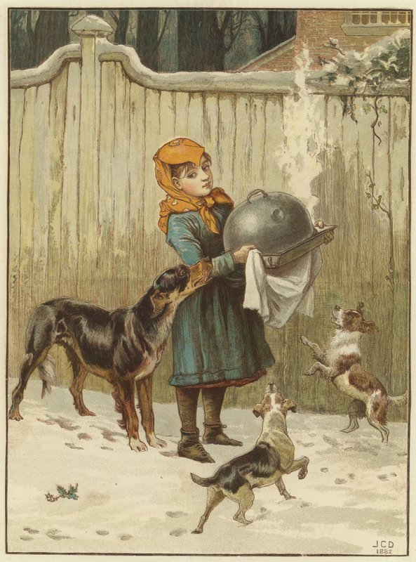 Das Weihnachtsessen in Gefahr von John Charles Dollman