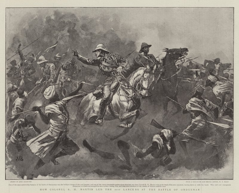 Wie Oberst R H Martin die 21. Lancers in der Schlacht von Omdurman führte von John Charlton