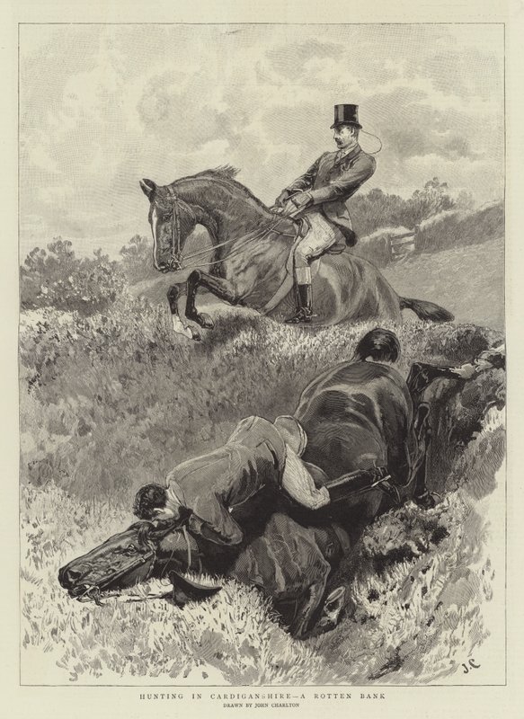 Jagd in Cardiganshire, ein fauler Abhang von John Charlton
