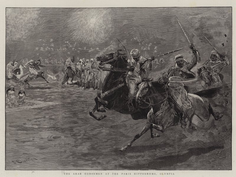 Die arabischen Reiter im Pariser Hippodrom, Olympia von John Charlton
