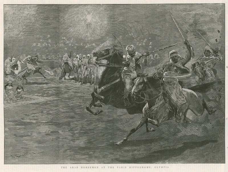 Die arabischen Reiter im Pariser Hippodrom, Olympia von John Charlton