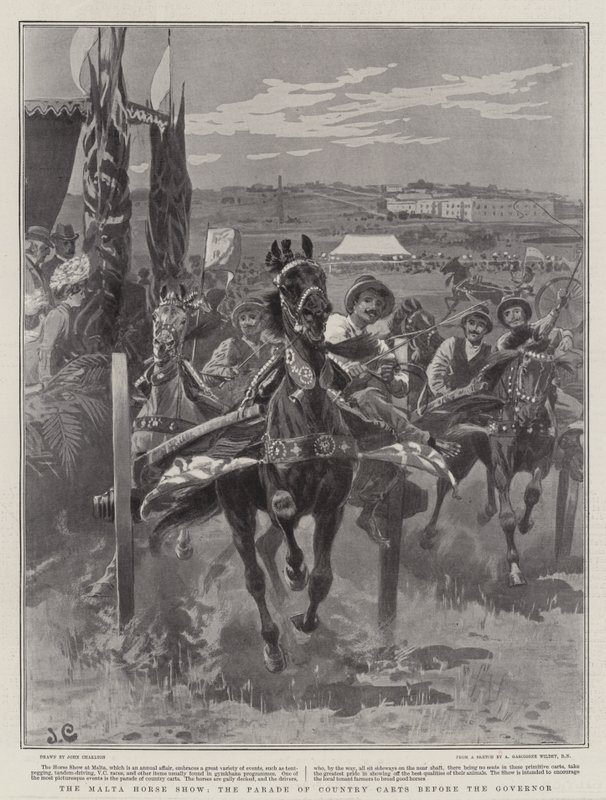 Die Malta-Pferdeschau, die Parade der Landkarren vor dem Gouverneur von John Charlton