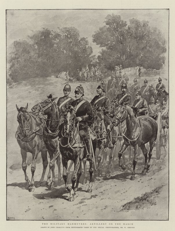 Die Militärmanöver, Artillerie auf dem Marsch von John Charlton
