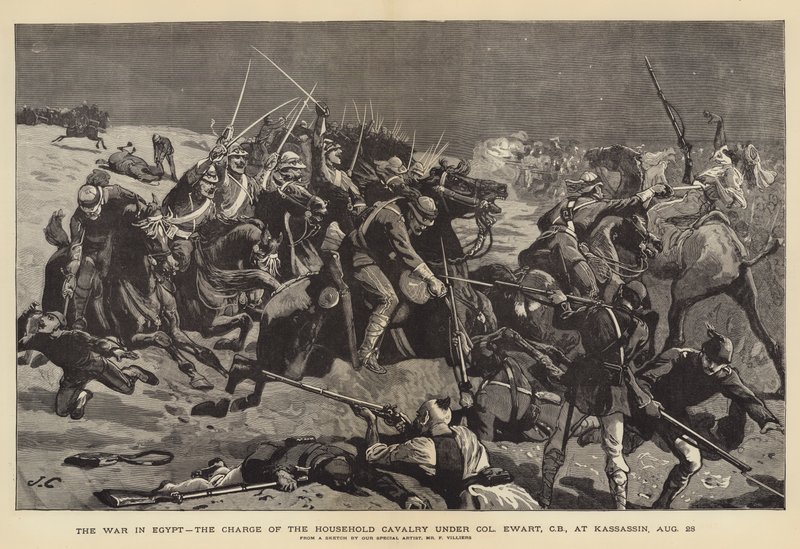 Der Krieg in Ägypten, der Angriff der Household Cavalry unter Colonel Ewart bei Kassassin, 28. August von John Charlton
