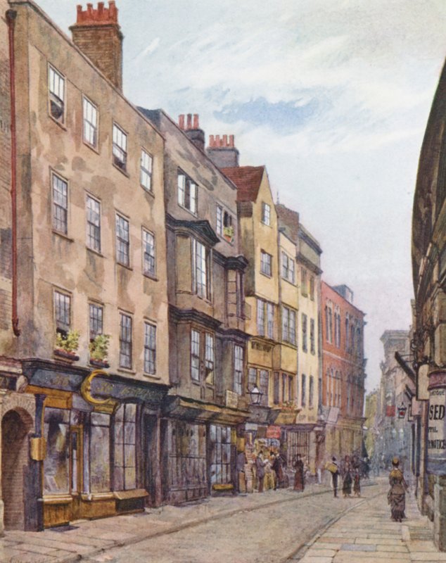 Verlorenes London: Holywell Street, Blick nach Westen von John Crowther