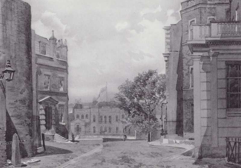 Verlorenes London: Whitehall Yard, Vanbrughs Haus im Hintergrund von John Crowther