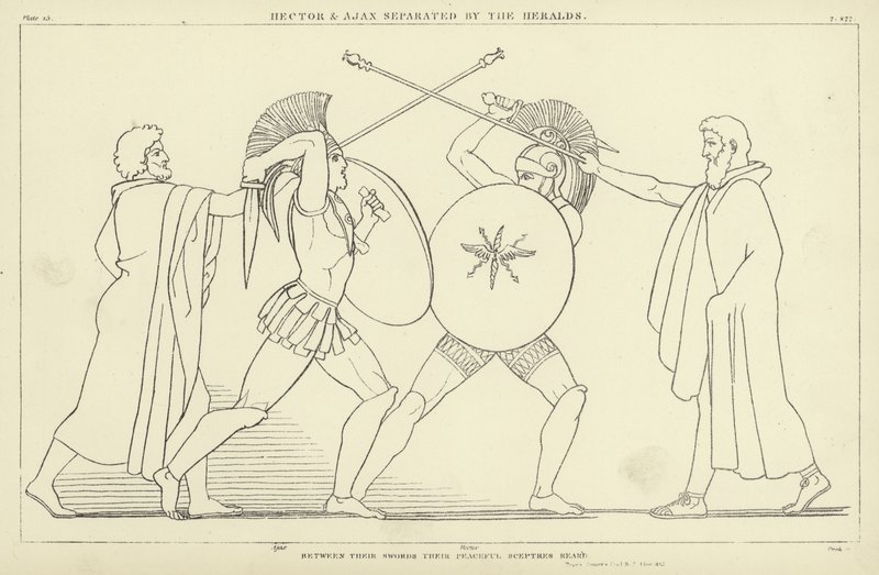 Hektor und Ajax getrennt durch die Herolde von John Flaxman