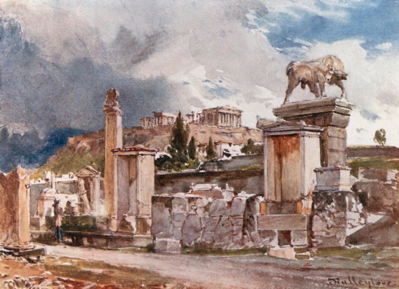 Die Straße der Gräber außerhalb des Dipylon in Athen von John Fulleylove