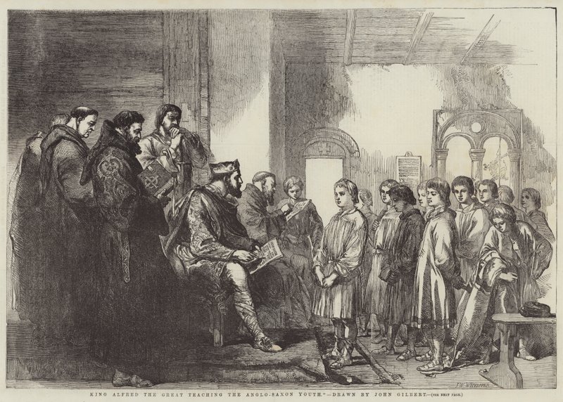 König Alfred der Große lehrt die angelsächsische Jugend von John Gilbert