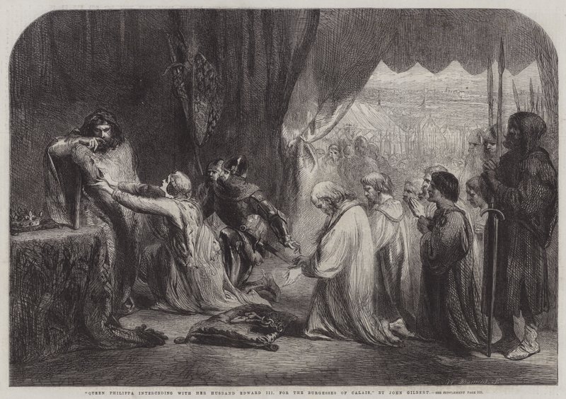 Königin Philippa bittet ihren Ehemann Edward III. für die Bürger von Calais von John Gilbert