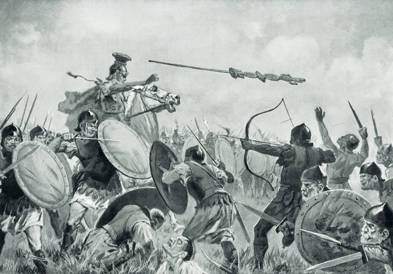 Eine römische Schlacht mit den Volskern von John Harris Valda