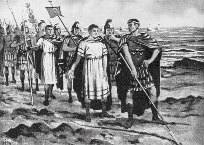 Konstantin zeichnet die Grenzen der neuen Hauptstadt (Lithografie) von John Harris Valda