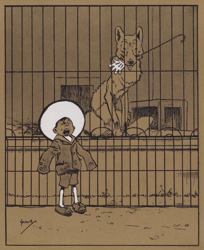 "Besuchern, die ihre Hände durch die Gitter stecken, wird geraten, darauf zu achten, dass sie sie zurückbekommen" von John Hassall