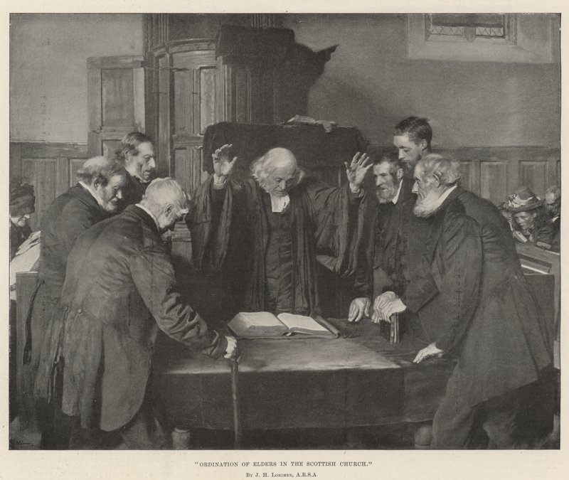 Ordination von Ältesten in der schottischen Kirche von John Henry Lorimer