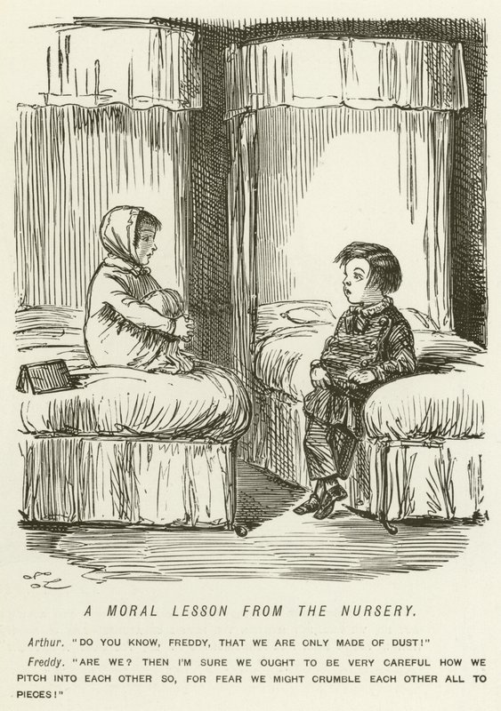 Eine moralische Lektion aus der Kinderstube von John Leech